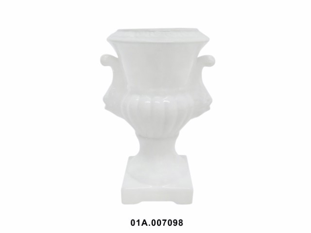 Jarrón romano mediano blanco 34 cm · cerámica