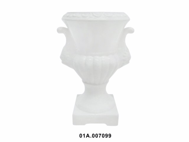 Jarrón romano grande blanco 40 cm · cerámica