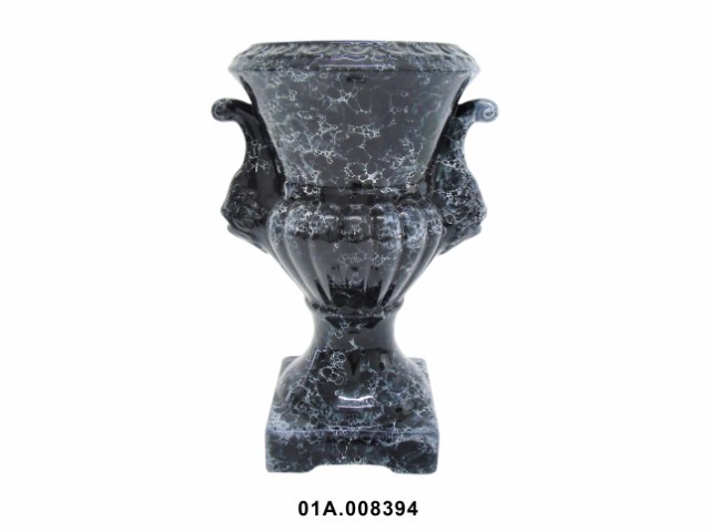 Jarrón romano grande mármol negro 40 cm · cerámica