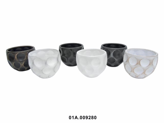 Macetero orquídea grande bolas mate 17 cm · cerámica