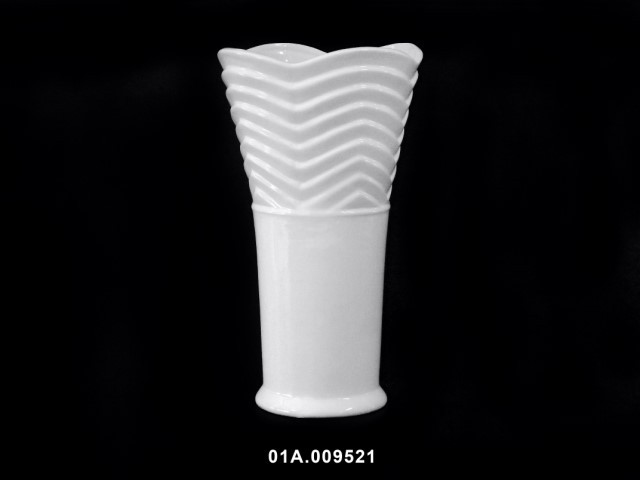 Jarrón abanico grande blanco 36 cm · cerámica