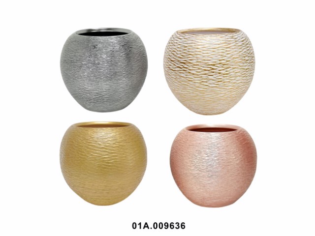 Jarrón bola pintado 30 cm · cerámica