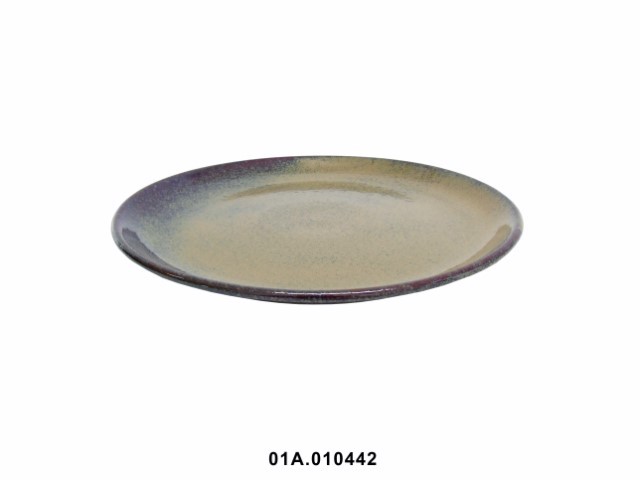 Plato llano color marrón 27 cm · gres