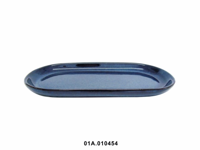 Fuente oval color azul 30 × 15 cm · gres