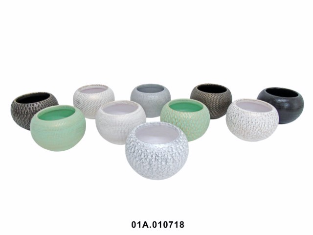 Macetero orquídea grande bolas brillante 18 × 15 cm · cerámica