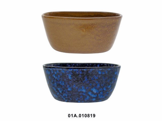 Jardinera oval orquídea color reactivo 29 × 14 × 13 cm · cerámica