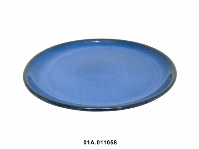 Plato llano color azul reactivo 27 cm · gres