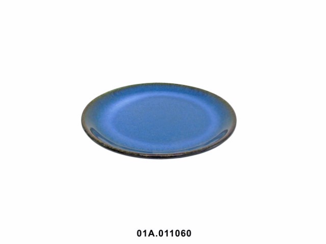 Plato de postre color azul reactivo 16 cm · gres
