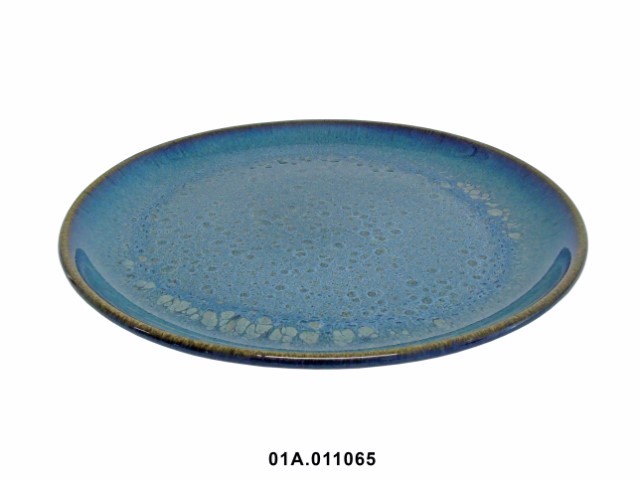 Plato llano color azul 27 cm · gres