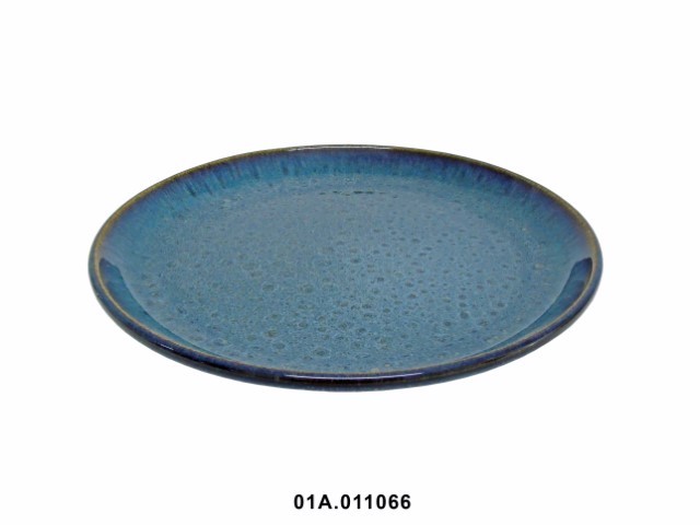 Plato de postre color azul 22 cm · gres