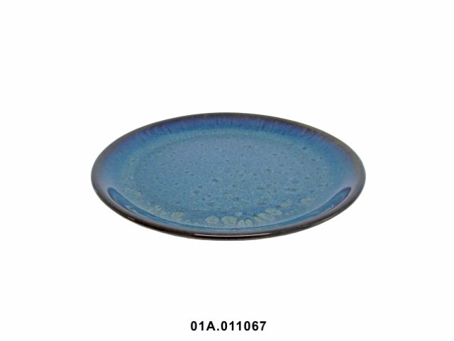 Plato de postre color azul 16 cm · gres