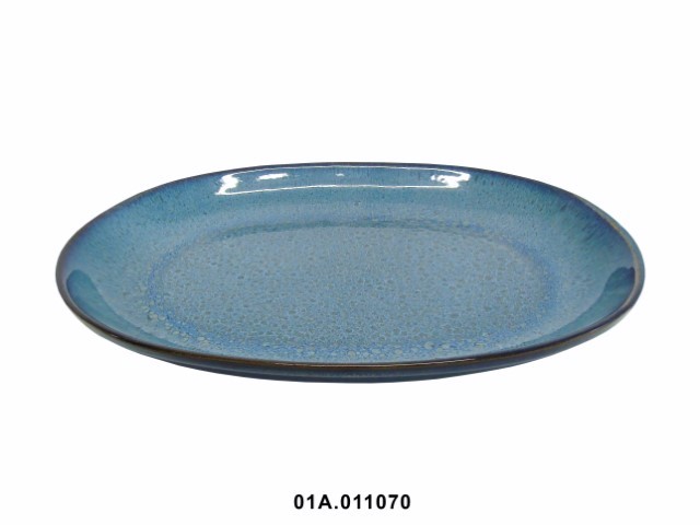 Fuente oval color azul 29 × 40 cm · gres