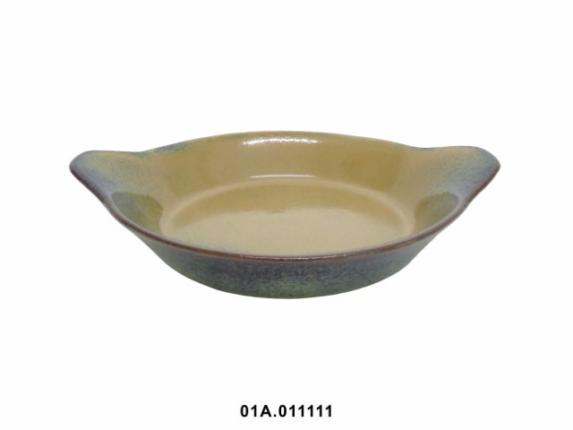 Plato para horno color marrón 22 × 4 cm · gres