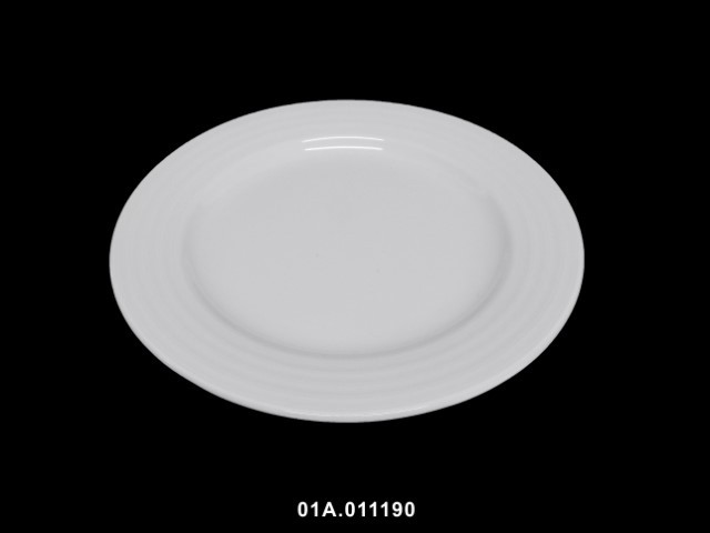 Plato llano n.º 0 color blanco roulette 27 cm · porcelana