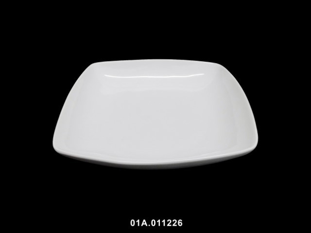 Plato hondo para sopa cuadrado dom. color blanco 21 cm · porcelana