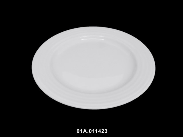 Plato llano n.º 0 color blanco roulette 27 cm · porcelana