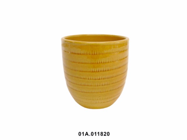 Maceta belga color miel 15 cm · cerámica