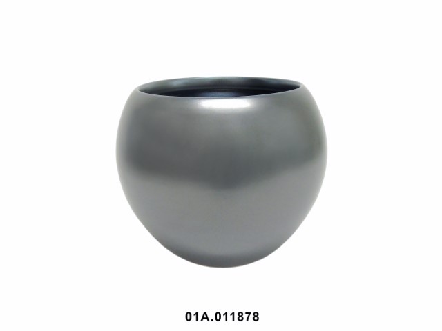 Jarrón bola color plata 25 cm · cerámica