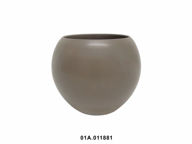 Jarrón bola color taupe mate 25 cm · cerámica