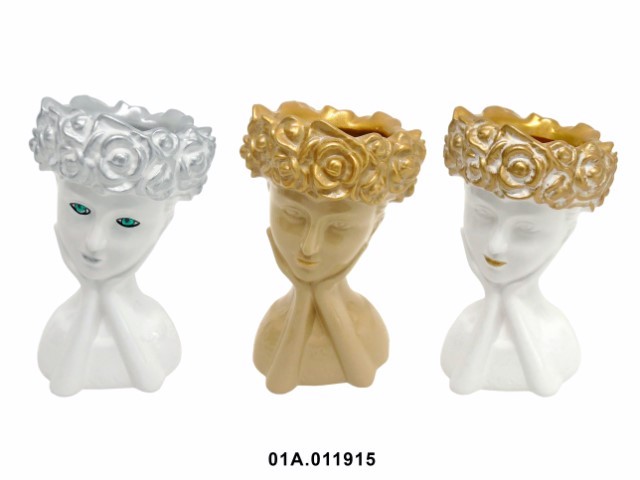 Maceta cara ref. 6341 15 × 15 × 25 cm · cerámica
