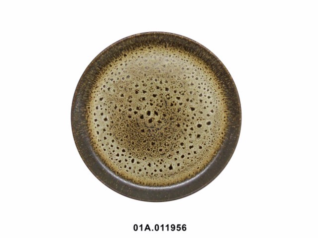 Plato llano color marrón 27 cm · gres
