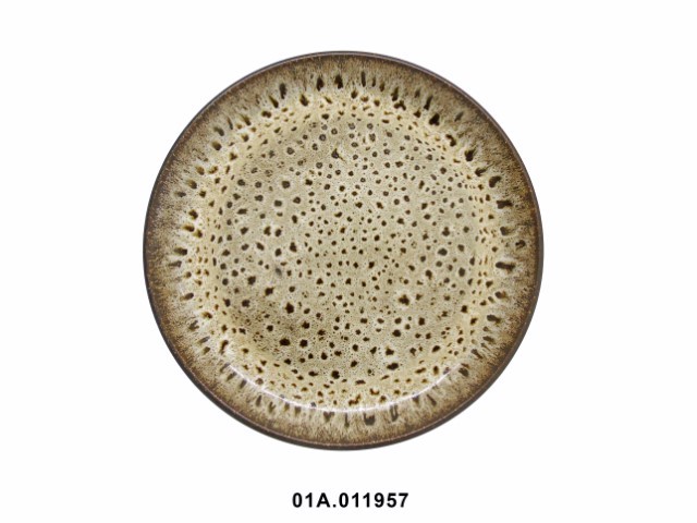 Plato llano color marrón 24 cm · gres
