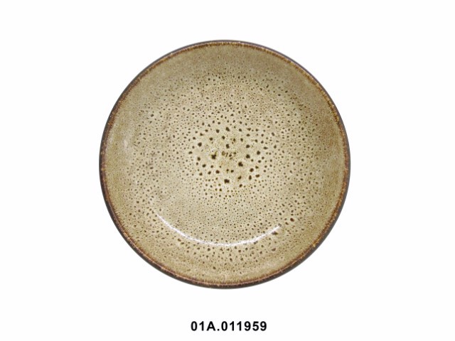Plato hondo color marrón 21 cm · gres