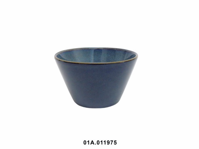 Cuenco cónico color azul reactivo 14 × 7 cm · gres