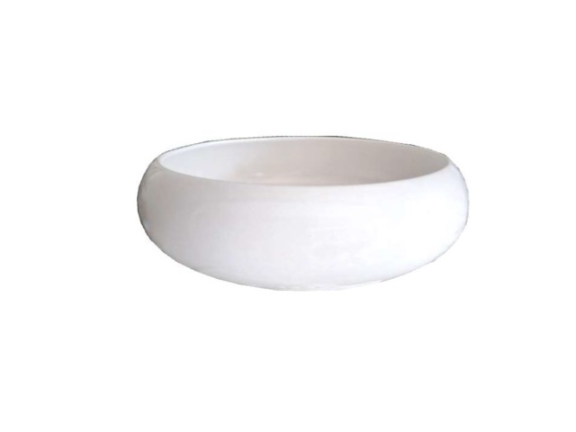 Jardinera redonda blanca 6 × 20 cm · cerámica