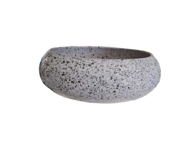 Jardinera redonda piedra gris 6 × 20 cm · cerámica