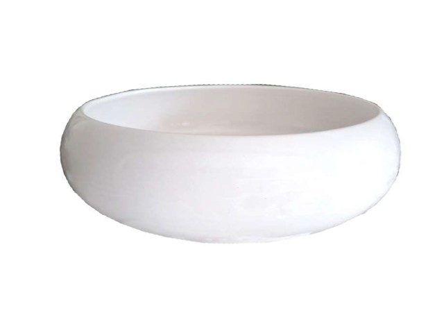 Jardinera redonda blanca 7 × 26 cm · cerámica