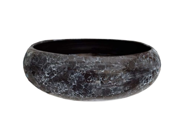 Jardinera redonda mármol negro 7 × 26 cm · cerámica