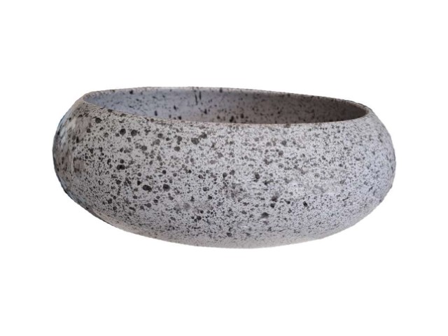 Jardinera redonda piedra gris 7 × 26 cm · cerámica