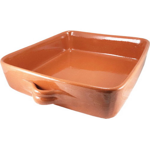 Besuguera cuadrada 40 – 39 × 34 × 9 cm · barro