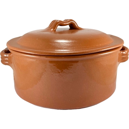 Tartera con tapa alta 36 cm · barro