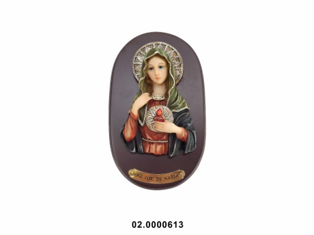 Placa de Madera con Sagrado Corazón de María · marfinite
