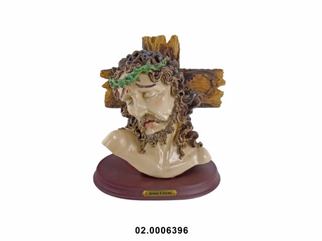 Busto Cristo con Cruz 23 cm · marfinite