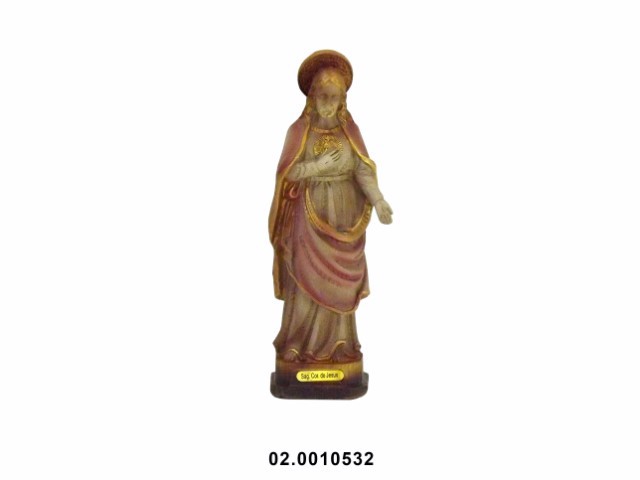 Sagrado Corazón de Jesús acabado efecto Madera 21 cm · marfinite