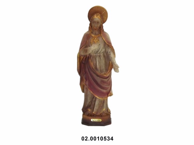 Sagrado Corazón de Jesús acabado efecto Madera 33 cm · marfinite