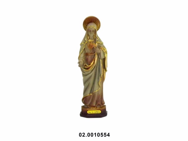 Sagrado Corazón de María acabado efecto Madera 22 cm · marfinite