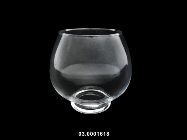 Jarrón bola transparente 16 cm · vidrio