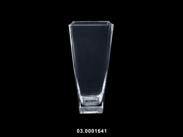 Jarrón transparente 10 × 10 × 25 cm · vidrio