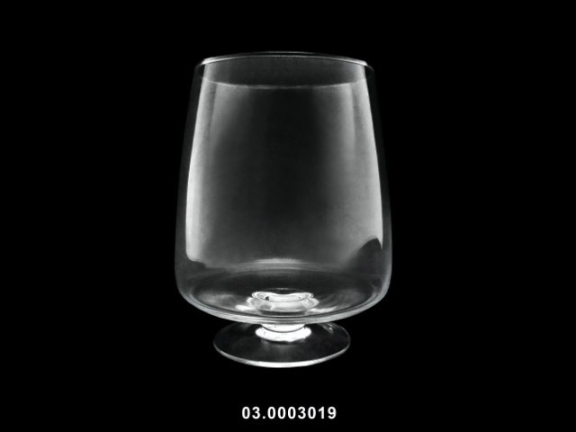 Jarrón abombado transparente 21 × 27 cm · vidrio
