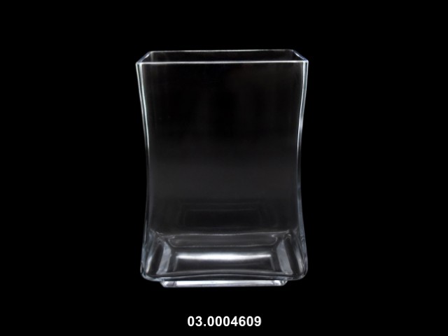 Jarrón rectangular transparente 25 cm · vidrio