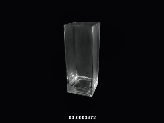 Jarrón cuadrado transparente 8 × 8 × 21 cm · vidrio