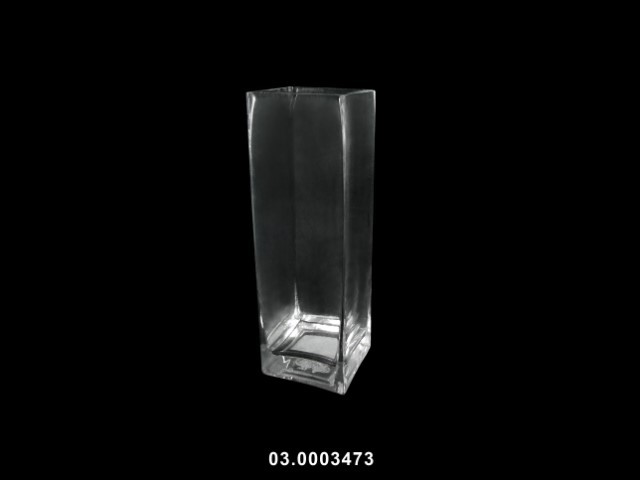 Jarrón cuadrado transparente 8 × 8 × 25 cm · vidrio