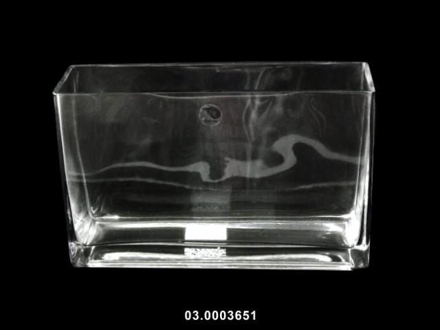 Jarrón rectangular color transparente 28 × 18 cm · vidrio
