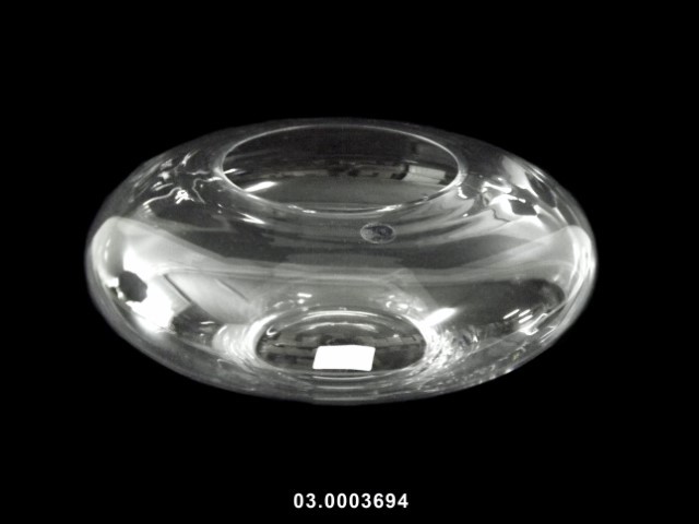 Jarrón abombado bajo transparente 34 × 14 cm · vidrio
