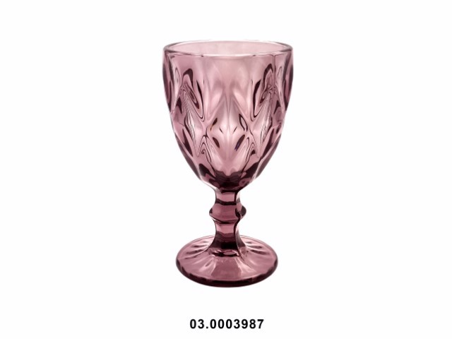 Copa de vino tinto 300 ml "RHOMBUS" color púrpura 9 × 17 cm · vidrio