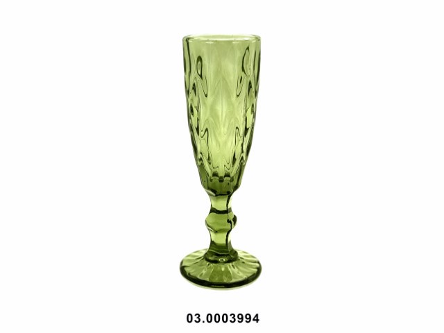 Copa de champán 150 ml "RHOMBUS" color verde 7 × 20 cm · vidrio